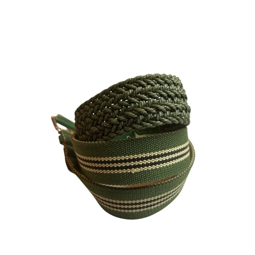 Olive Nautical Preppy Fisherman Braided Web Belt Coastal Campcore Outdoors 40